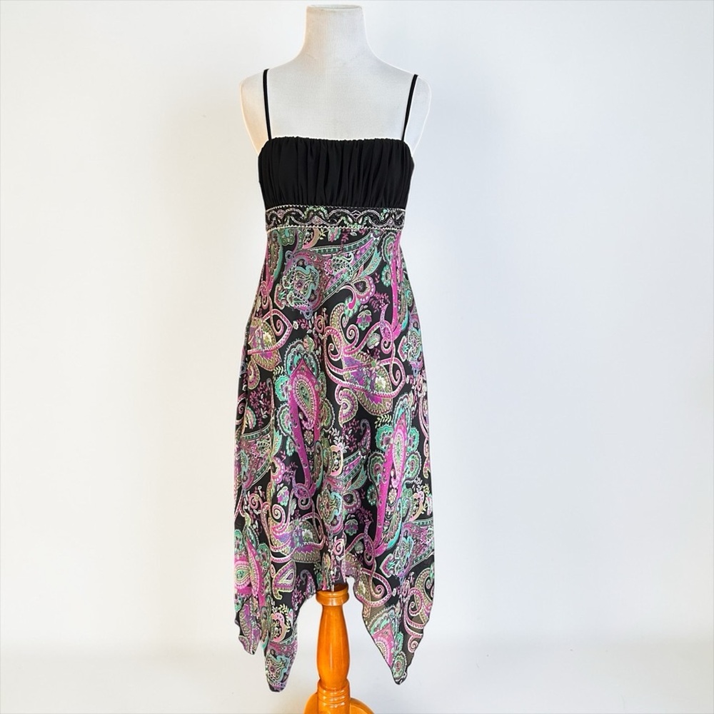 Y2K City Triangles Fairy Paisley Beaded Dress